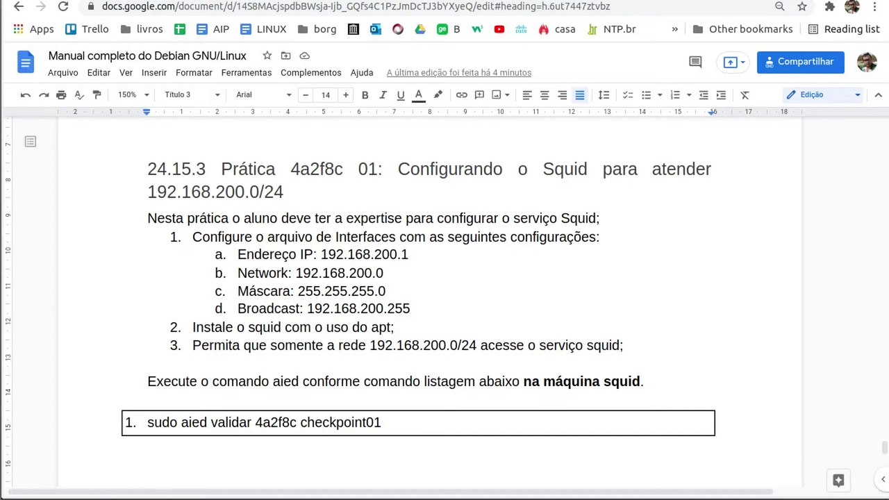 Squid-cache no GNU/Linux, Prática 4a2f8c - Permitindo apenas uma rede específica