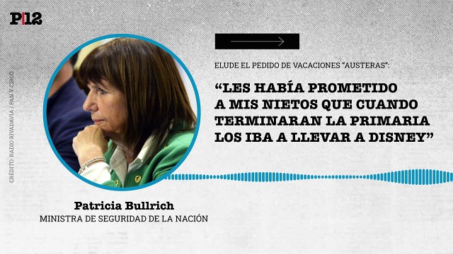 Les había prometido a mis nietos : Bullrich viajará a Disney ante el pedido de vacaciones austeras de los Milei