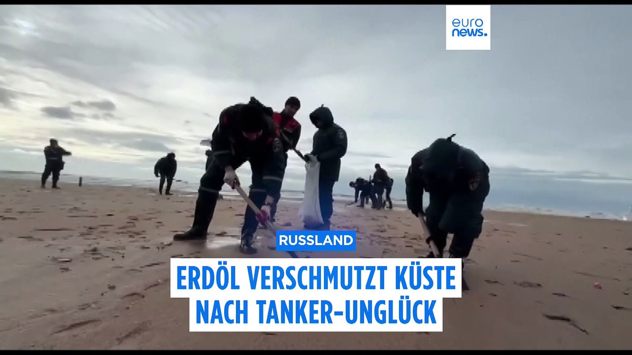 Nach Tanker-Unglück: Erdöl verschmutzt russische Küste