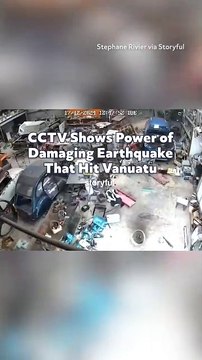 CCTV Shows Power of Damaging Earthquake That Hit Vanuatu