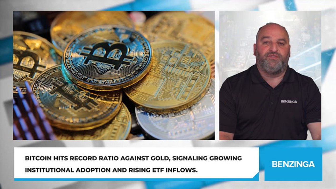 Bitcoin Hits Record Ratio Against Gold, Signaling Growing Institutional Adoption and Rising ETF Inflows.