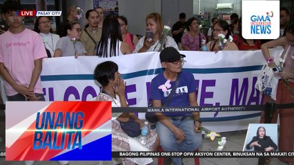 Eroplanong sinasakyan ni Mary Jane Veloso, lumapag na sa NAIA Terminal 3 | Unang Balita