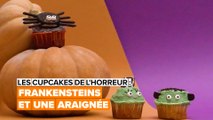 Les cupcakes de l'horreur : des muffins Frankenstein et en araignée