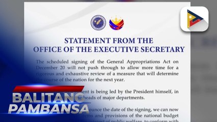 BREAKING NEWS: Signing ng GAA hindi tuloy sa Dec. 20