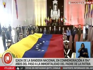 Autoridades nacionales conmemoran 194 años del paso a la inmortalidad de El Libertador Simón Bolívar
