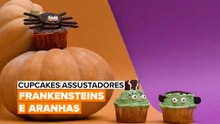 Cupcakes Assustadores: Casal Frankenstein e Aranhas