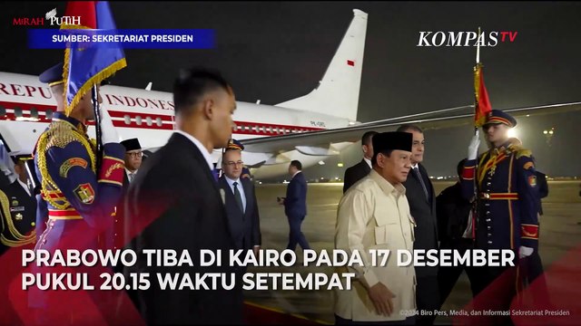 Detik-Detik Presiden Prabowo Tiba di Kairo, Terima Buket Bunga dari Dua Anak Indonesia di Mesir