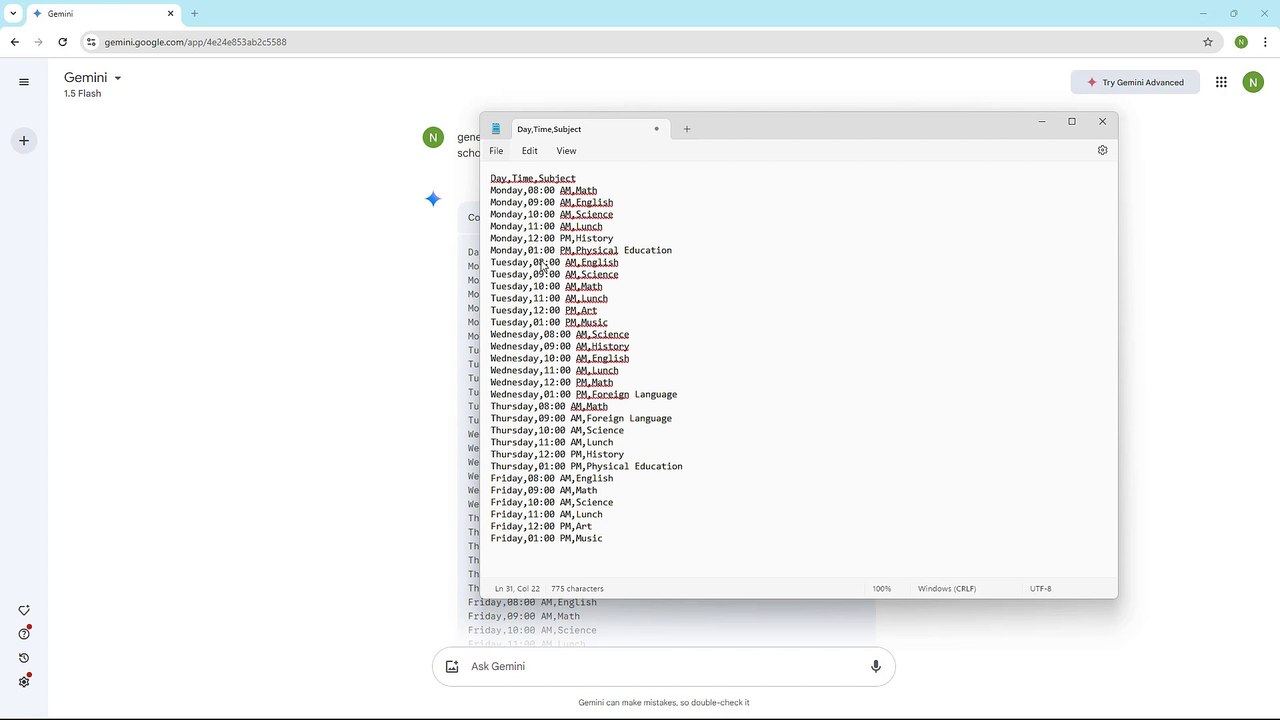 Google Gemini Course Section 27 Generating CSV Data