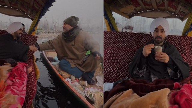 Diljit Dosanjh Shikara Ride On The Dal Lake Sipping Kashmiri Kahwa, Dal Star ने जीता दिल...|