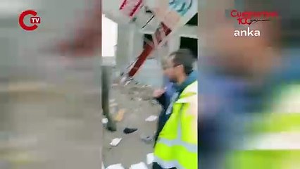 TOKİ inşaatında vinç devrildi Bir işçi ağır yaralandı