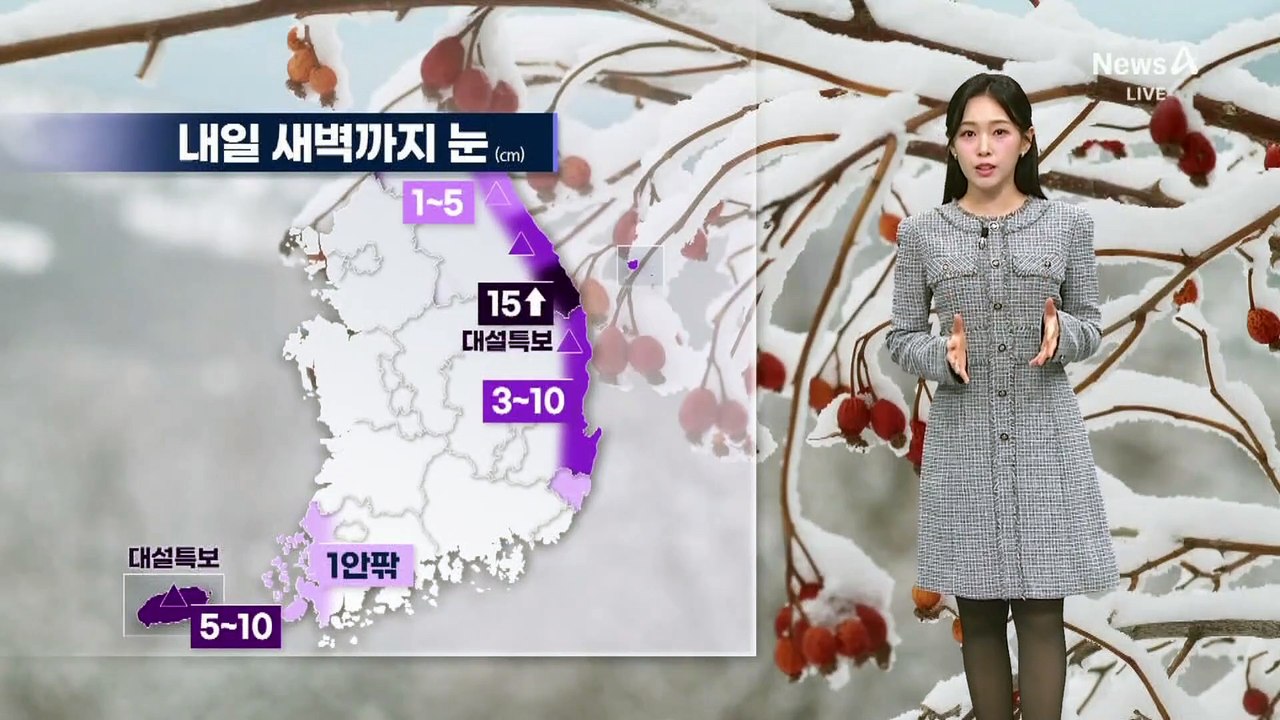 [날씨]아침까지 한파…동해안 눈 15cm 더 온다