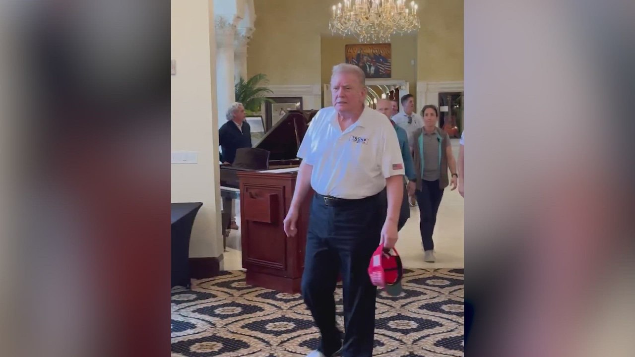 Donald Trump leaves Republican supporters speechless with bold new hairstyle at Trump International Golf Club Palm Beach