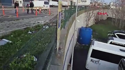 Bayrampaşa'da iki kişinin yüksekten düştüğü anların görüntüsü ortaya çıktı