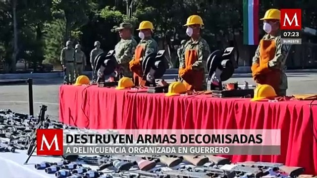 Sedena destruye más de 600 armas decomisadas a la delincuencia organizada en Guerrero