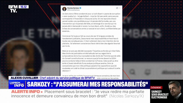 La vérité finira par triompher : Nicolas Sarkozy réagit après sa condamnation définitive dans l'affaire des écoutes