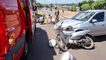 Motociclista sofre exposição óssea em acidente de trânsito no São Cristóvão