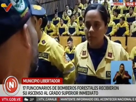 Mérida I 17 bomberos forestales recibieron su ascenso al grado superior en el mcpio. Libertador