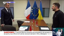 Emmanuel Macron rencontre Volodymyr Zelensky à Bruxelles en marge d'une réunion entre le président ukrainien et les dirigeants des principales puissances européennes