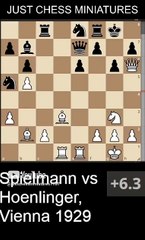 Rudolf Spielmann defeats Baldur Hoenlinger with the Mayet's checkmate