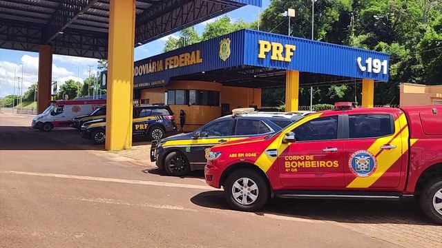 Forças de segurança se reúnem no posto da PRF em Cascavel para lançamento da Operação Rodovida