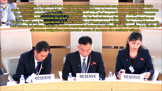 Fala do camarada Pak Kwang Ho, diretor do Tribunal Central da RPDC, na 47ª sessão da Revisão Periódica Universal do Conselho de Direitos Humanos da ONU