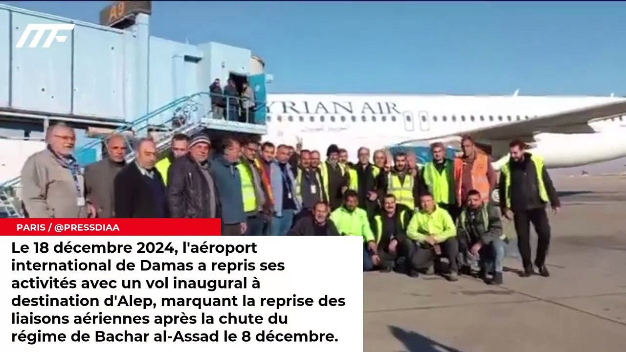 Décollage du premier avion de Damas pour Alep depuis la chute de Bachar al-Assad