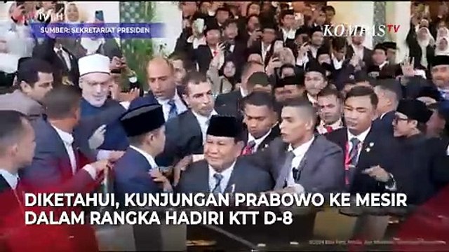 Detik-Detik Presiden Prabowo Hampir Terjatuh saat Dikerumuni Mahasiswa di Mesir