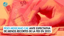 Peso mexicano cae ante expectativa de menos recortes de la Fed en 2025
