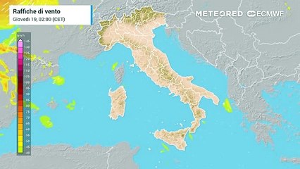 Bufera di vento sull'Italia