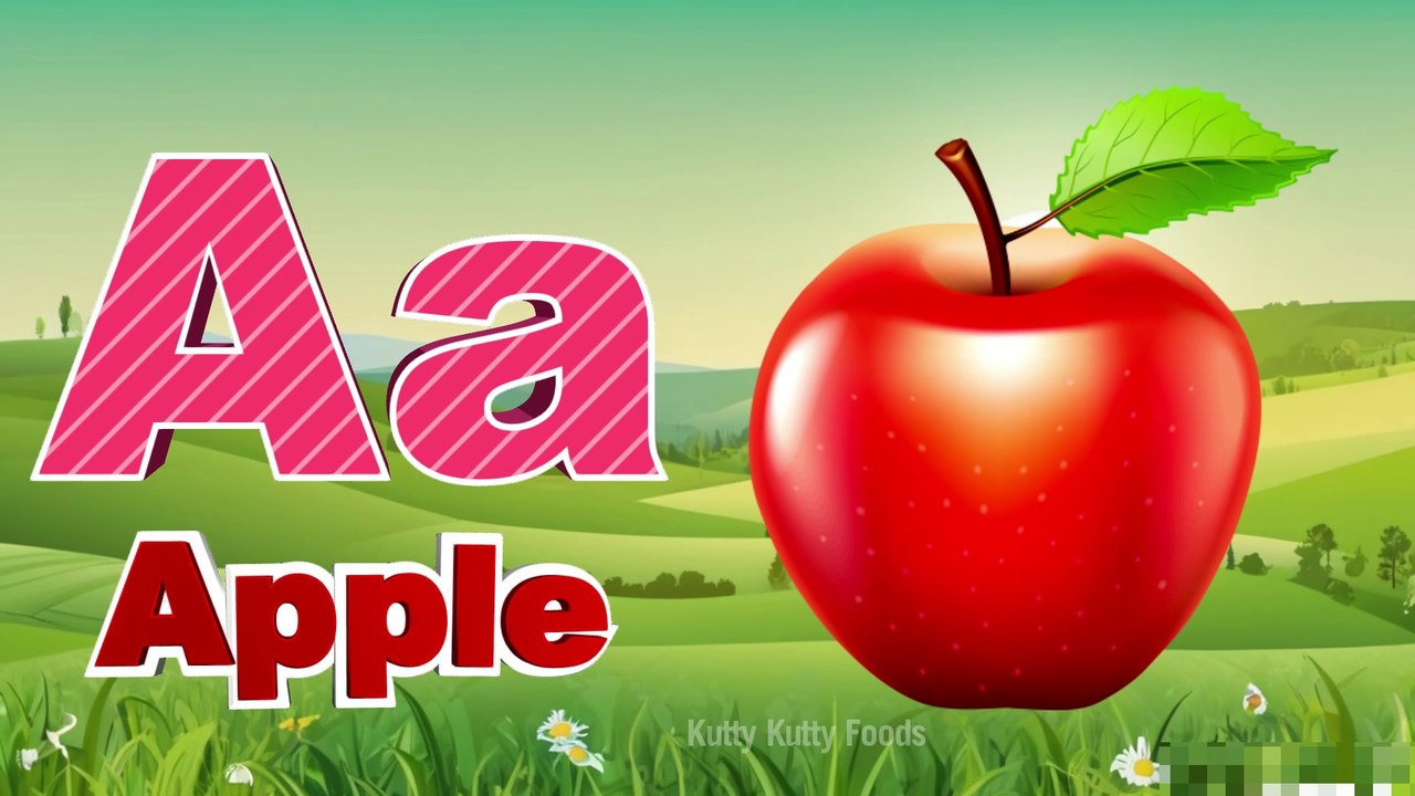 A for apple, ABCD kids learning video