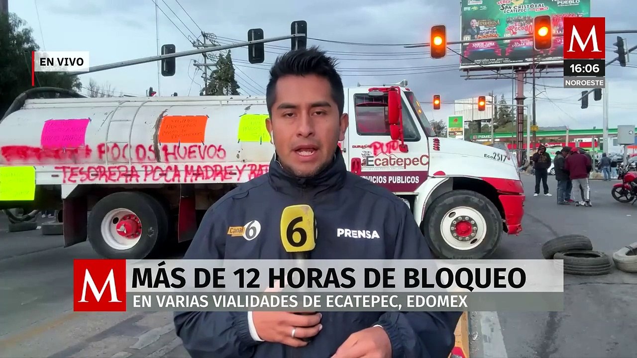 Se cumplen más de 12 horas de bloqueo en Edomex por falta de pagos a trabajadores sindicalizados