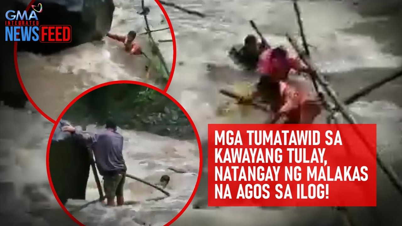 Mga tumatawid sa kawayang tulay, natangay ng malakas na agos sa ilog! | GMA Integrated Newsfeed