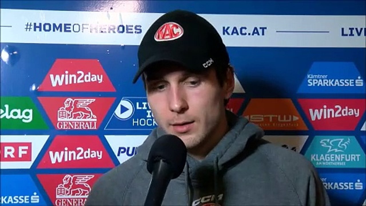 Florian Vorauer (KAC) nach dem Sieg gegen Laibach