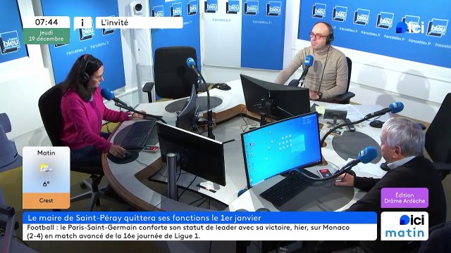 L'invité de France Bleu Drôme Ardèche : Jacques Dubay, le maire de Saint-Péray