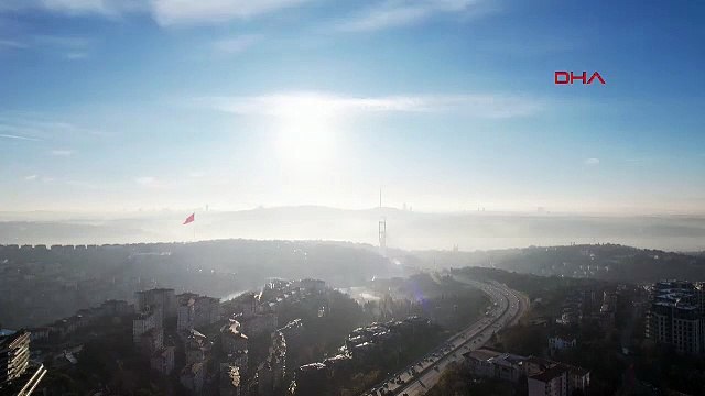 İstanbul- İstanbul Boğazı'nda gemi trafiği sis nedeniyle çift yönde askıya alındı -2/ Havadan görüntü