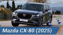 Mazda CX-80 2025 - Maniobra de esquiva (moose test) y eslalon | km77.com