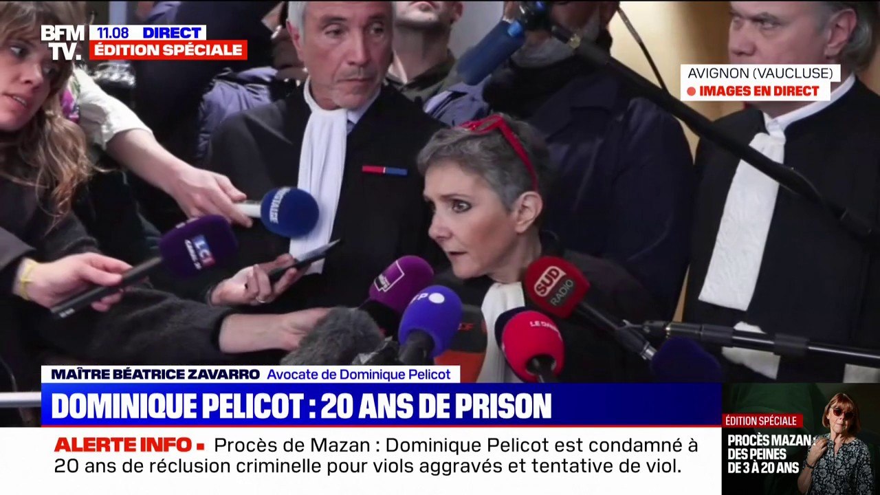 Procès Mazan: "Aucune décision n'a été prise de ce point de vue-là" concernant la décision de faire appel ou non, déclare l'avocate de Dominique Pelicot