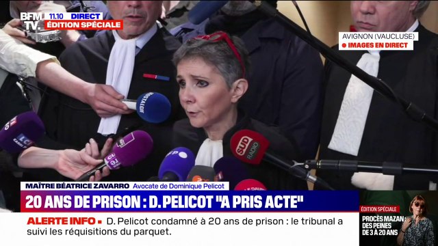 Viols de Mazan: La cour a condamné le chef d'orchestre en faisant une différence entre Dominique Pelicot et les autres accusés, a assuré Me Béatrice Zavarro (avocate de Dominique Pelicot)