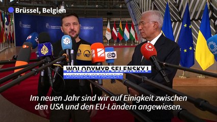 Vor Trumps Amtsantritt: Selenskyj fordert "Einigkeit" von USA und EU
