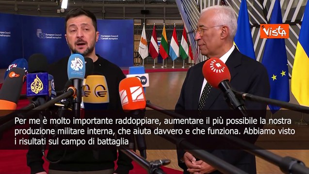 Zelensky al Consiglio Europeo: Bisogna aumentare la nostra produzione militare