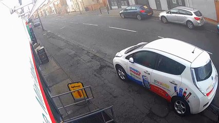 Watch as drink-driver flips car after crashing into shop