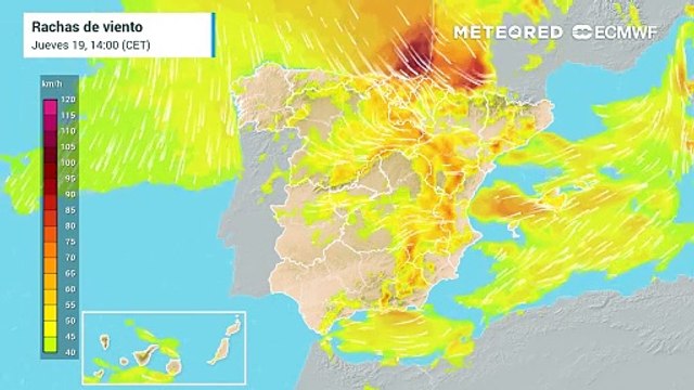 En las próximas horas el viento del noroeste soplará con rachas muy fuertes