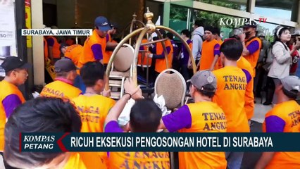 Kericuhan Pihak Pengelola saat Halangi Eksekusi Pengosongan Hotel di Surabaya
