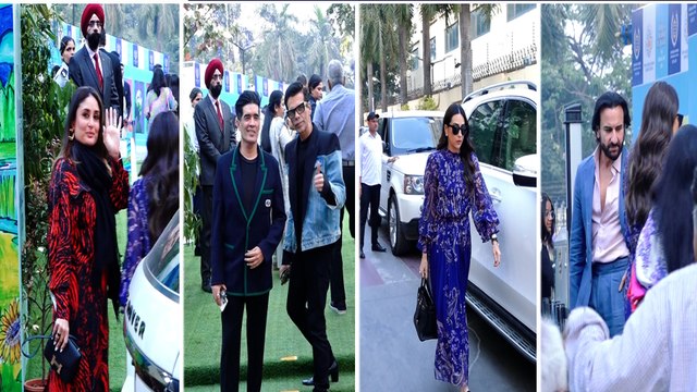 Kareena-Saif, Karisma Kapoor, Karan Johar ने Ambani School के Annual Function में की Stylish Entry