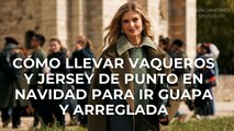 Cómo llevar vaqueros y jersey de punto en Navidad para ir guapa y arreglada