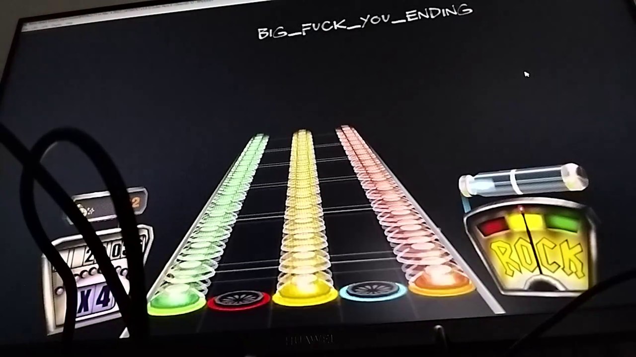 Pendant une session de Guitar Hero 2