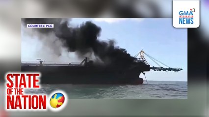 Dredger vessel sa Manila bay, nasunog | SONA