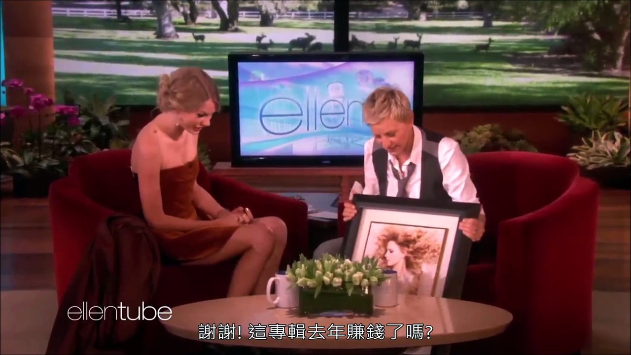 【字幕】Taylor Swift a Multi Platinum Gift for Ellen 2009.10