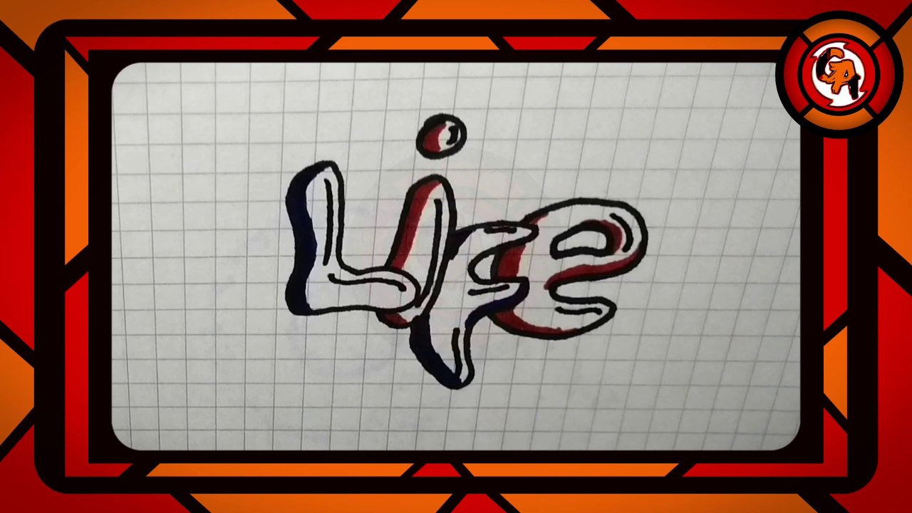 (TUTORIAL #0014) 🎨🖌️🖌️ CÓMO DIBUJAR la palabra LIFE con efecto líquido.