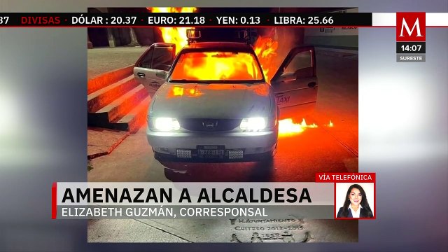 Incendian taxi como amenaza a alcaldesa de Cuitzeo, Michoacán